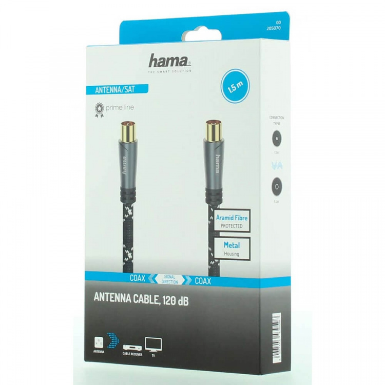 Hama Cable Antenna 120dB Black/Grey 1.5m