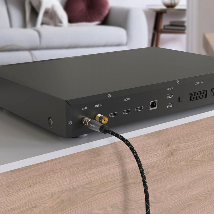 Hama Antenna Cable SAT 120dB F-F Black/Grey 1.5m Hama Antenna Cable SAT 120dB F-F Black/Grey 1.5m