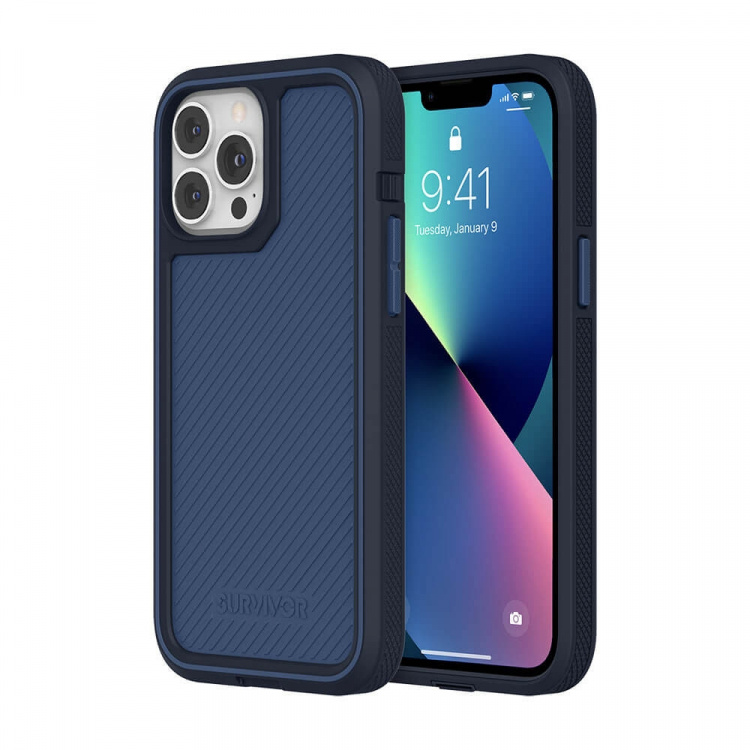 Survivor Puhelin Suojakuori Earth iPhone 13 Pro Max Storm Sininen