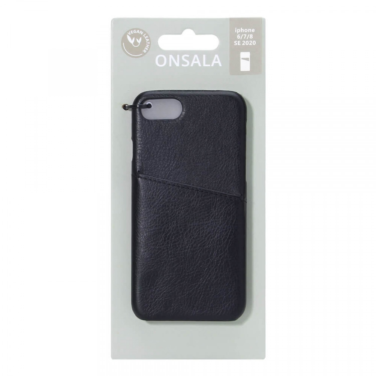 Onsala Suojakuori Musta korttipaikalla iPhone 6/7/8/SE Onsala Suojakuori Musta korttipaikalla iPhone 6/7/8/SE