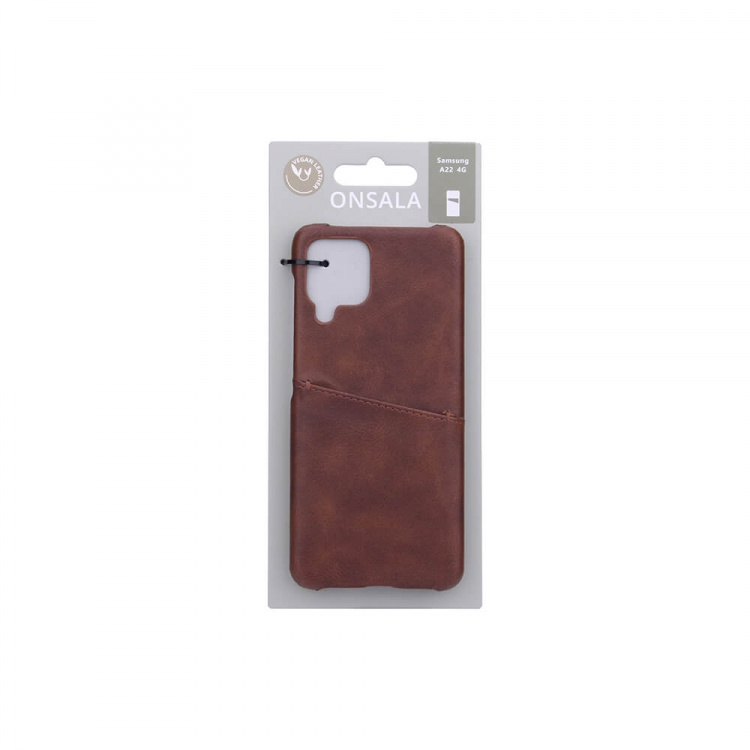 Onsala Mobilecover Brown with Cardpocket Samsung A22 4G
