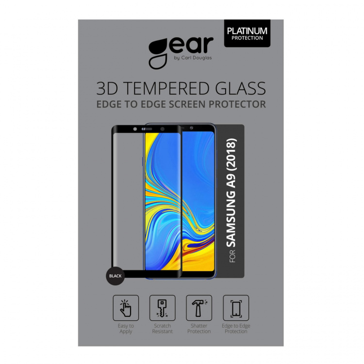Gear Härdat Glas 3D Full Cover Svart Samsung Galaxy A9