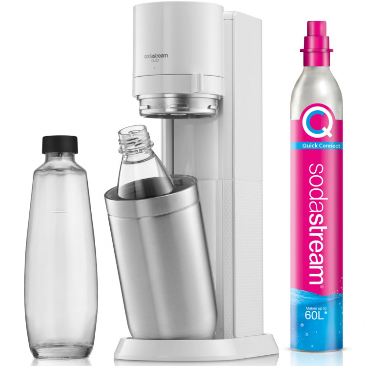 SodaStream Kolsyremaskin DUO White inkl. 1x Glasflaska & 1x Plastflaska