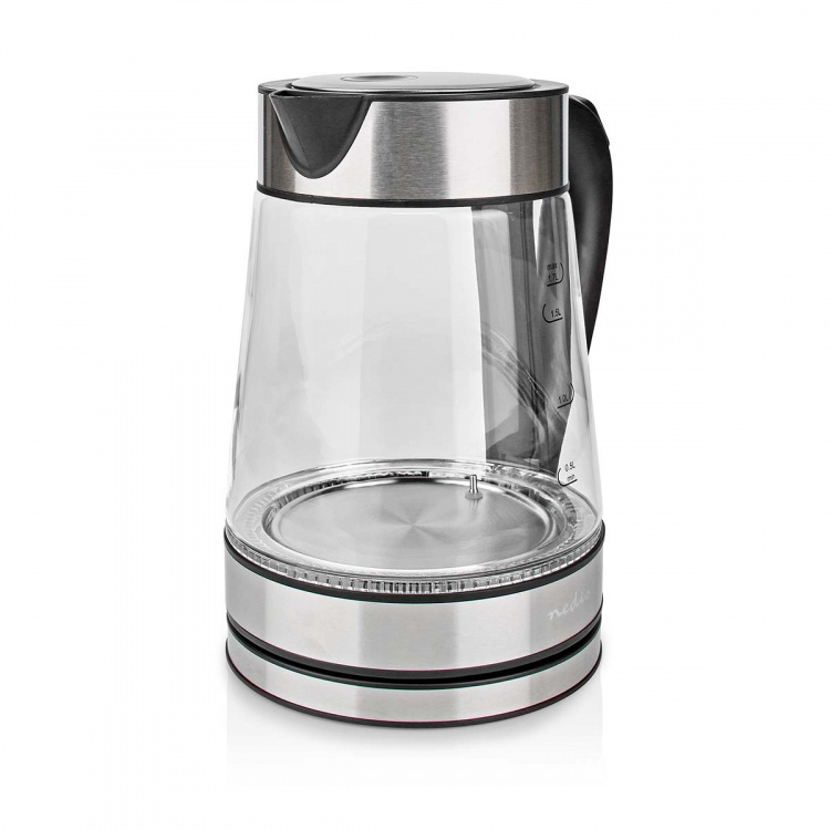 Nedis SmartLife Vedenkeitin | Wi-Fi | 1.7 l | Lasi | 40,60,70,80,90,100 °C | Lämpötilailmaisin | Pyörivä 360 astetta | Piilotettu lämmityselementti | Strix® ohjain | Tyhjäksi kiehumisen suoja | Android™ / IOS