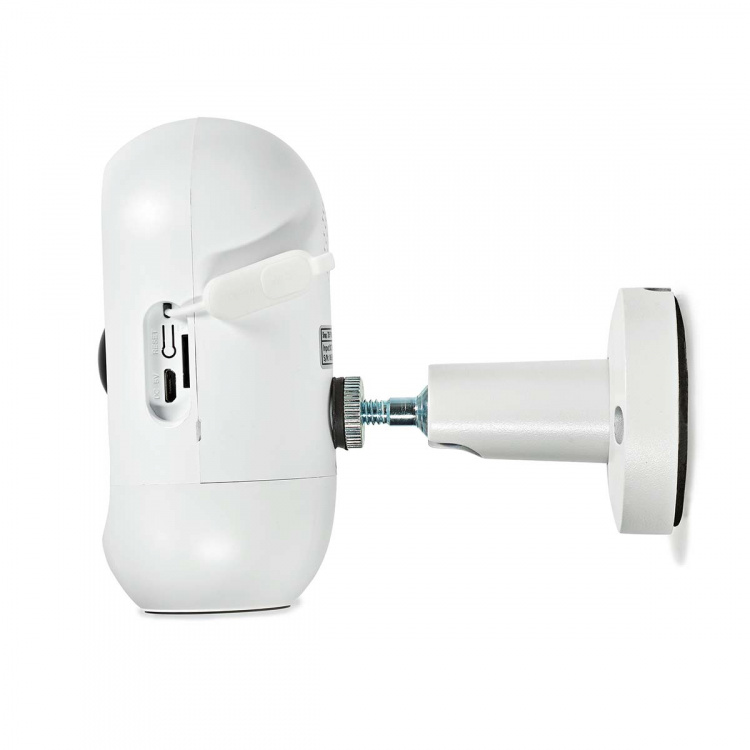 Nedis SmartLife Ulkokamera | Full HD 1080p | IP65 | Maks. akunkesto: 6 Kuukautta | MicroSD (ei sisälly) / Pilvipalvelutallennus (valinnainen) | 5 V DC | Liiketunnistimella | Yökuvaus | Valkoinen