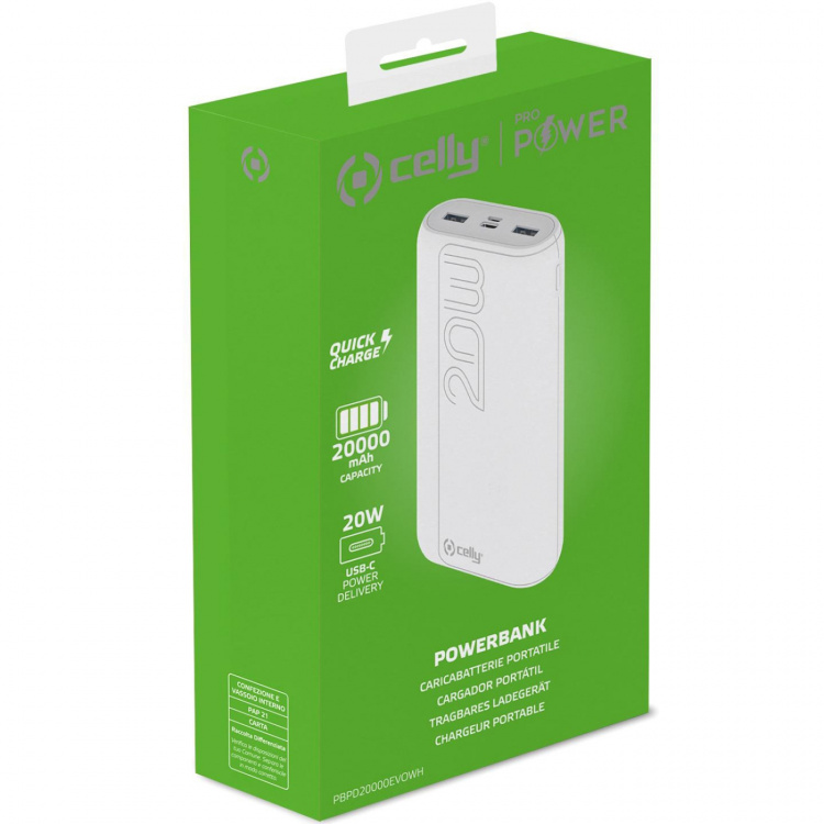 Celly PowerBank PD 20W 20.000 mAh Vit