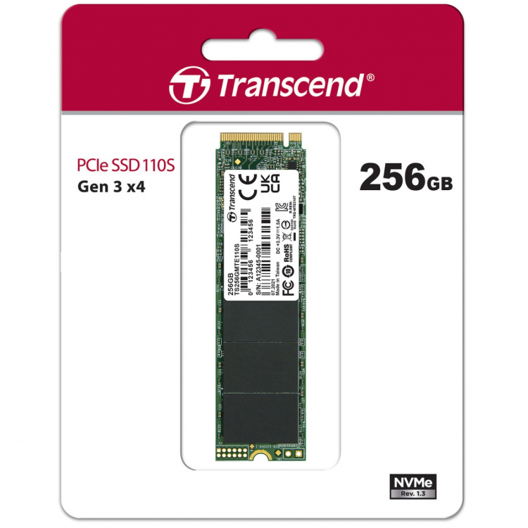 Transcend PCIe M.2 SSD Gen3 x4 NVMe 256Gb (R1600/W1000) Transcend PCIe M.2 SSD Gen3 x4 NVMe 256Gb (R1600/W1000)