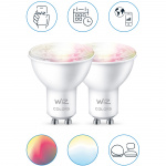 WiZ 2-pack WiFi Smart LED GU10 50W 345lm Färg