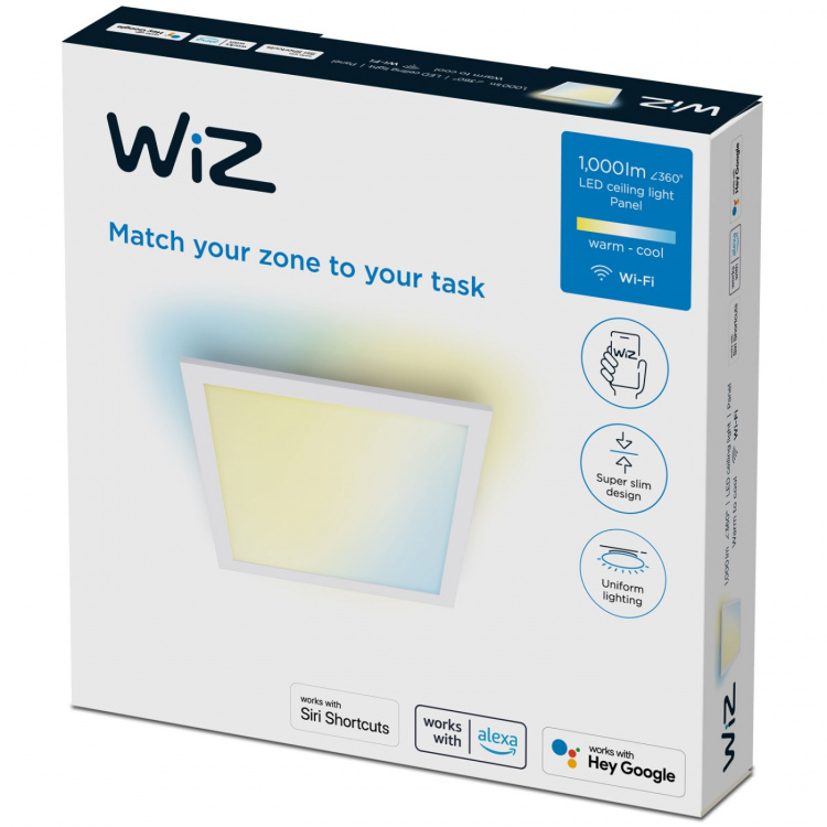 WiZ WiFi Panel Square 12W 1000ml Varm-kallvit WiZ WiFi Panel Square 12W 1000ml Varm-kallvit
