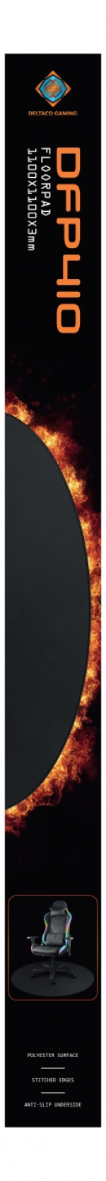 DELTACO GAMING DFP410 lattiamatto, 110x110cm, musta