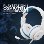 DELTACO GAMING Stereo Gaming Headset for PS5, 1x 3.5mm connector,white