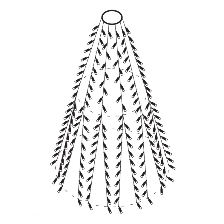 DELTACO SMART HOME joulukuusen RGB-koristevalot, Wi-Fi, IP44, 10 nauh.