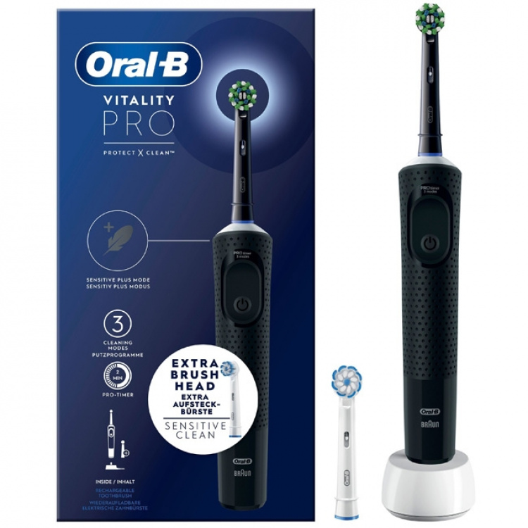 Oral B Sähköhammasharja Vitality Pro Black Extra Täydennyslataus Oral B Sähköhammasharja Vitality Pro Black Extra Täydennyslataus