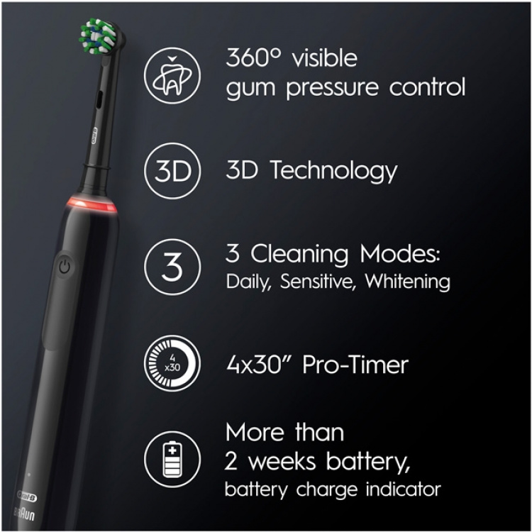 Oral B Electric toothbrush Pro3 3900N Black CA + Pink CA