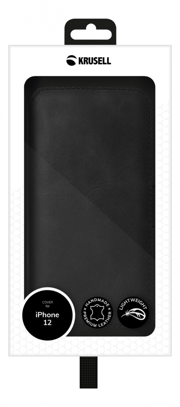 Krusell iPhone 12 Mini PhoneWallet Leather, Black Krusell iPhone 12 Mini PhoneWallet Leather, Black