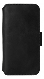 Krusell iPhone 12 Mini PhoneWallet Leather, Black Krusell iPhone 12 Mini PhoneWallet Leather, Black