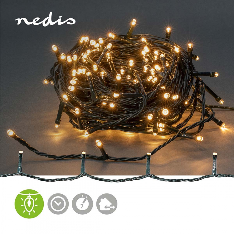 Nedis Jouluvalot | Nauha | 180 LED\'s | Lämmin Valkoinen | 13.50 m | Kevyet vaikutukset: 7 | Sisä- tai ulkotila | Verkkovirtakäyttöinen