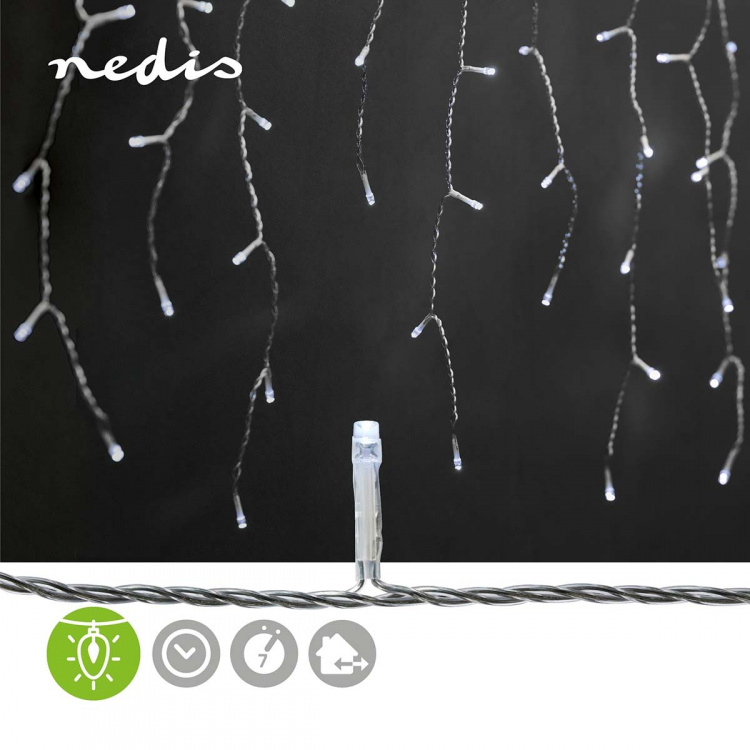 Nedis Koristeellinen Jääpuikko Valot | 360 LED\'s | Kylmä Valkoinen | 9.00 m | Kevyet vaikutukset: 7 | Verkkovirtakäyttöinen