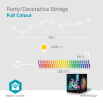 Nedis SmartLife-koristevalot | Partylight | Wi-Fi | RGB / Valkoinen | 20 LED\'s | 10 m | Android™ / IOS | Polttimon halkaisija: 50 mm Nedis SmartLife-koristevalot | Partylight | Wi-Fi | RGB / Valkoinen | 20 LED\'s | 10 m | Android™ / IOS | Polttimon halkaisija: 50 mm
