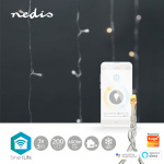 Nedis SmartLife Jouluvalot | Verho | Wi-Fi | Lämpimästä kylmään valkoiseen | 200 LED\'s | 3 m | Android™ / IOS