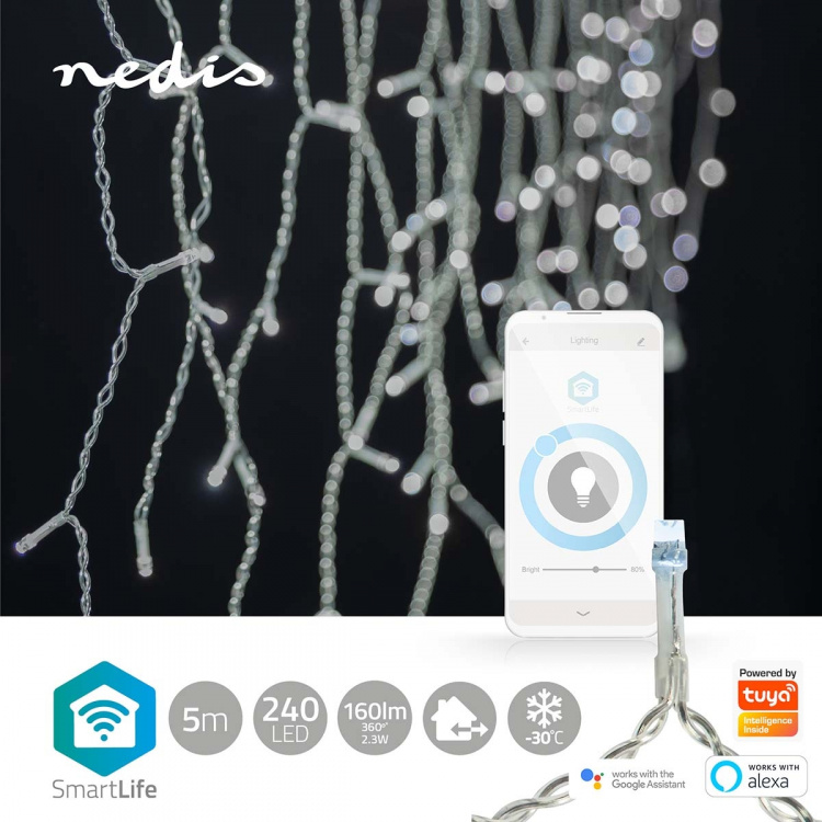 Nedis SmartLife Jouluvalot | Jääpuikko | Wi-Fi | Kylmä Valkoinen | 240 LED\'s | 5.00 m | Android™ / IOS Nedis SmartLife Jouluvalot | Jääpuikko | Wi-Fi | Kylmä Valkoinen | 240 LED\'s | 5.00 m | Android™ / IOS