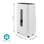 Nedis SmartLife-Ilmankuivain | Wi-Fi | 20 l/Päivä | Kosteudenpoisto / Jatkuva / Kuivaa pyykkiä / Ilmanvaihto | Android™ / IOS | Säädettävä hygrostaatti | 195 m³/h