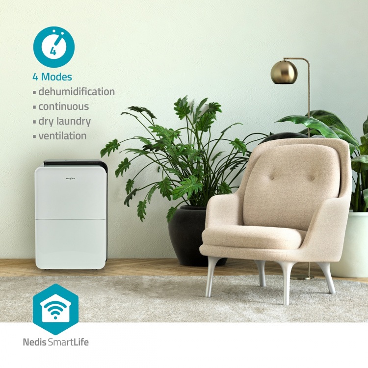 Nedis SmartLife-Ilmankuivain | Wi-Fi | 30 l/Päivä | Kosteudenpoisto / Jatkuva / Kuivaa pyykkiä / Ilmanvaihto | Android™ / IOS | Säädettävä hygrostaatti | 210 m³/h Nedis SmartLife-Ilmankuivain | Wi-Fi | 30 l/Päivä | Kosteudenpoisto / Jatkuva / Kuivaa pyykkiä / Ilmanvaihto | Android™ / IOS | Säädettävä hygrostaatti | 210 m³/h