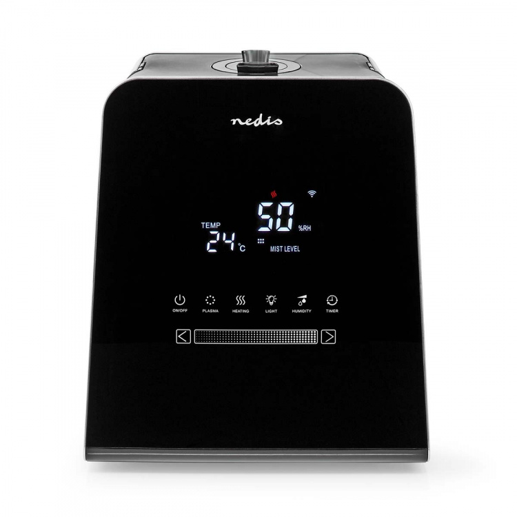 Nedis SmartLife-Kostutin | 110 W | Viileällä ja lämpimällä usvalla | 5.5 l | Kosteusmittari | Ajastin | Kaukosäädin | Yötila | Musta