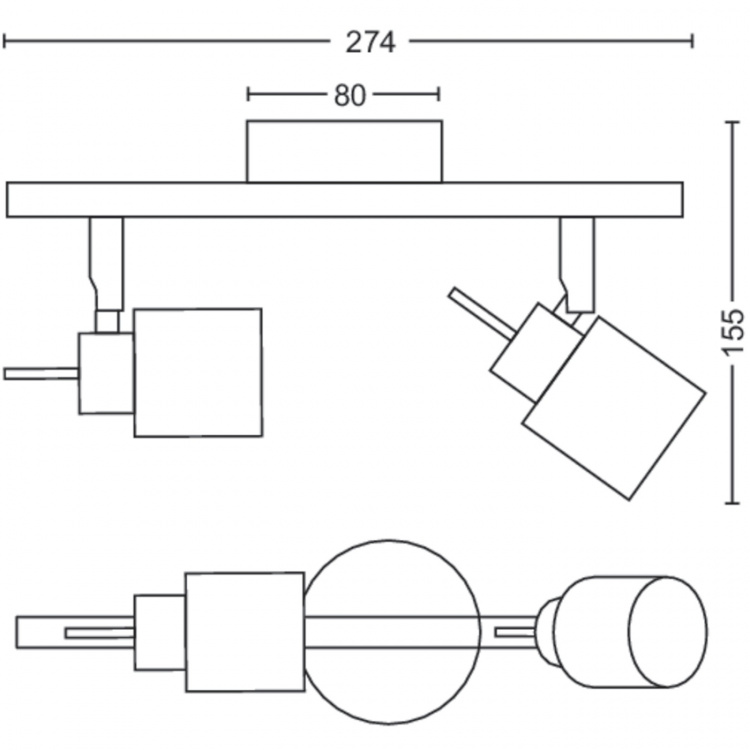 Philips Meranti Spotlight 2 Spot Svart Philips Meranti Spotlight 2 Spot Svart