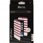Hama Plånboksväska DesignLine iPhone6/6S Stripe Rosa/Vit