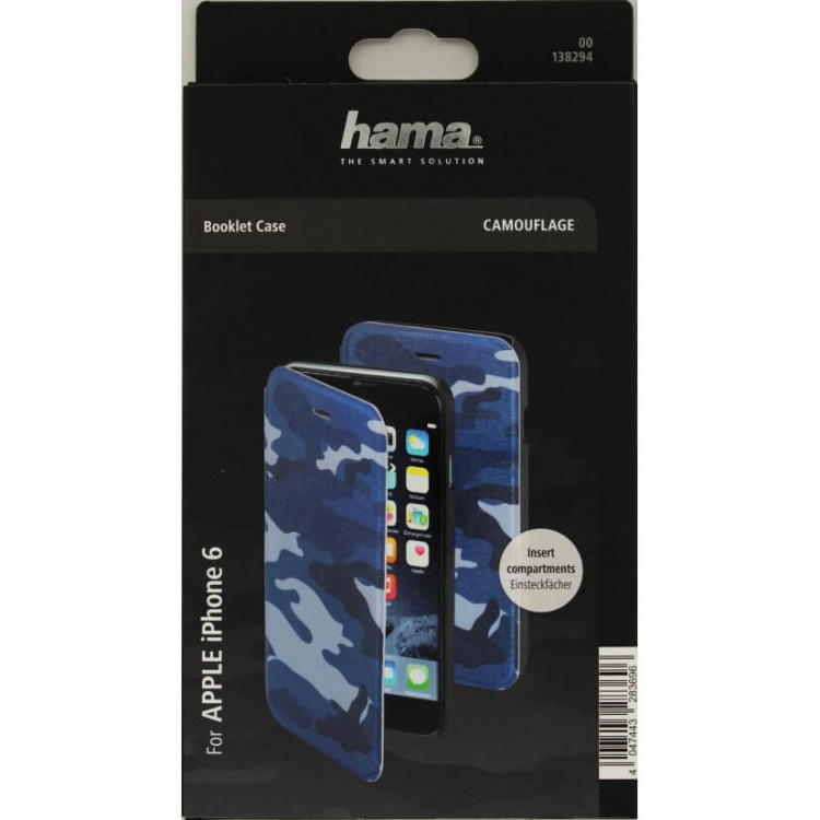 Hama Plånboksväska DesignLine iPhone6/6S Camo Blå