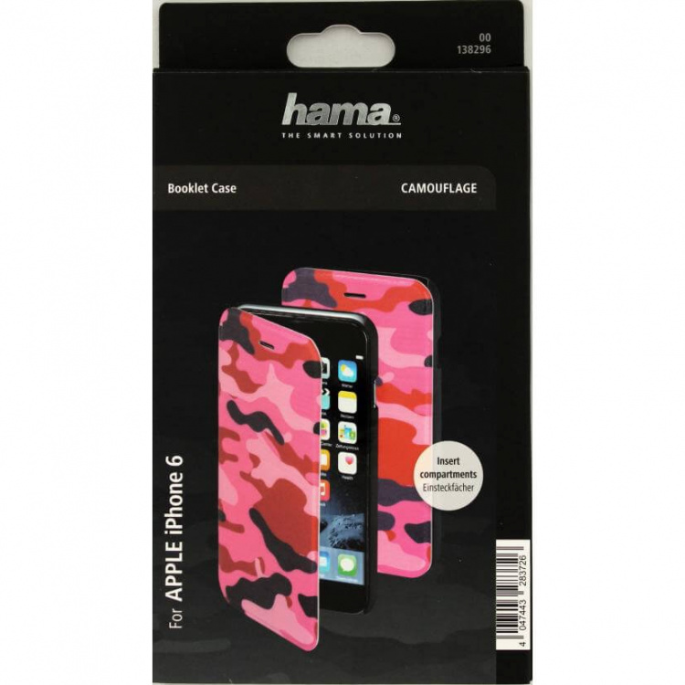 Hama Plånboksväska DesignLine iPhone6/6S Camo Rosa