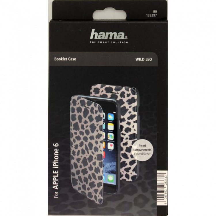 Hama Plånboksväska DesignLine iPhone6/6S Leopard Grå