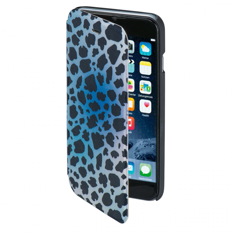 Hama Plånboksväska DesignLine iPhone6/6S Leopard Blå