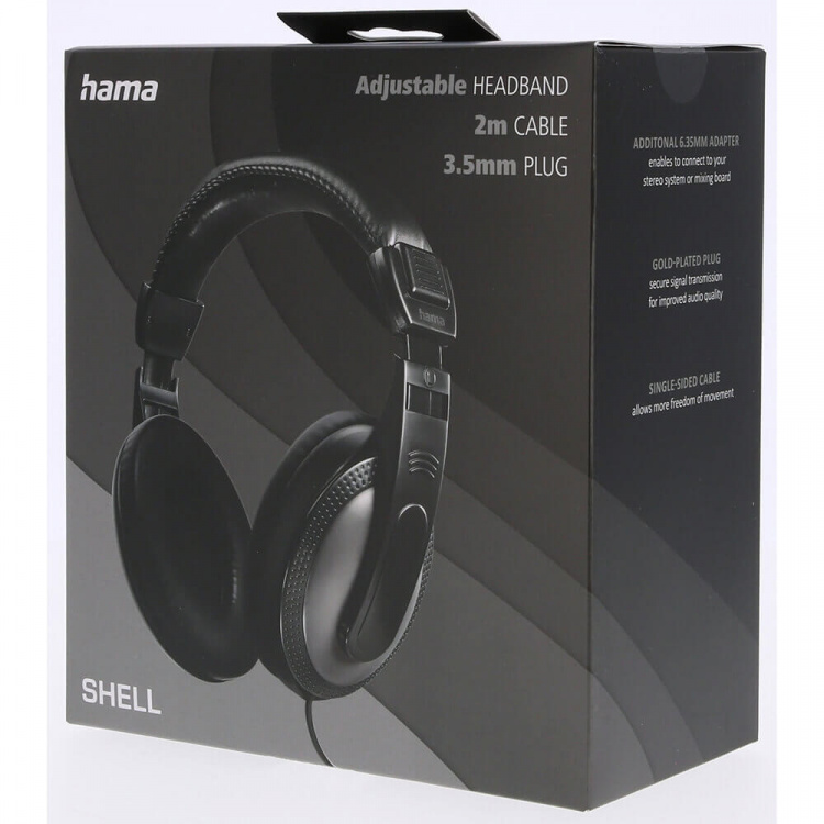 HAMA Headphone Over-Ear Wired Shell Black HAMA Headphone Over-Ear Wired Shell Black