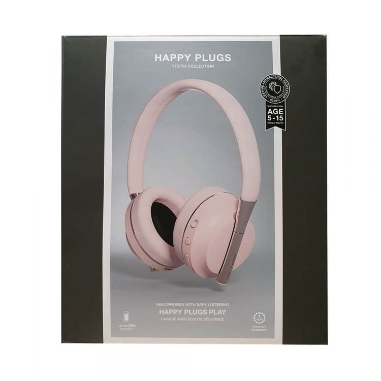 Happy Plugs Play Headphone Over-Ear 85dB Wireless Pink/Gold Happy Plugs Play Headphone Over-Ear 85dB Wireless Pink/Gold