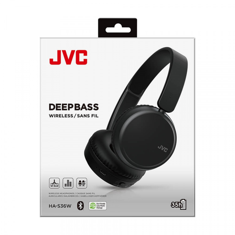 JVC Headphone On-Ear Black HA-S36W-B-U JVC Headphone On-Ear Black HA-S36W-B-U