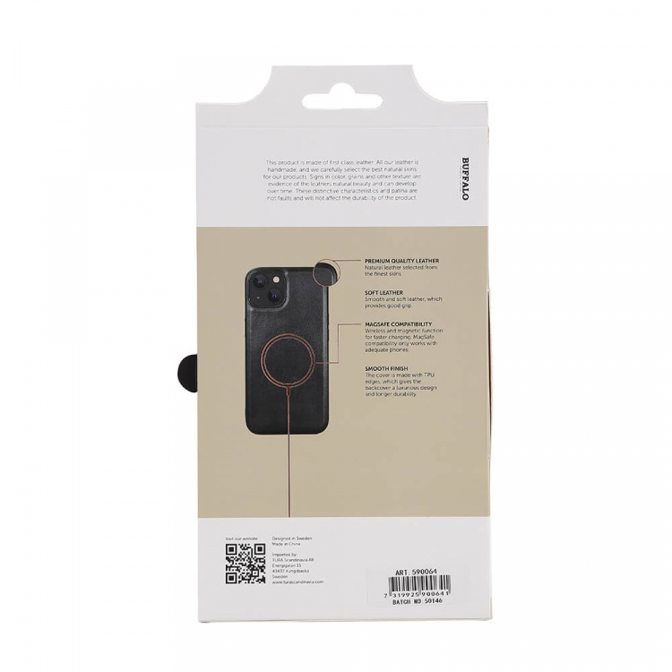 Buffalo Backcover Leather MagSeries iPhone 13 / 14 Black Buffalo Backcover Leather MagSeries iPhone 13 / 14 Black