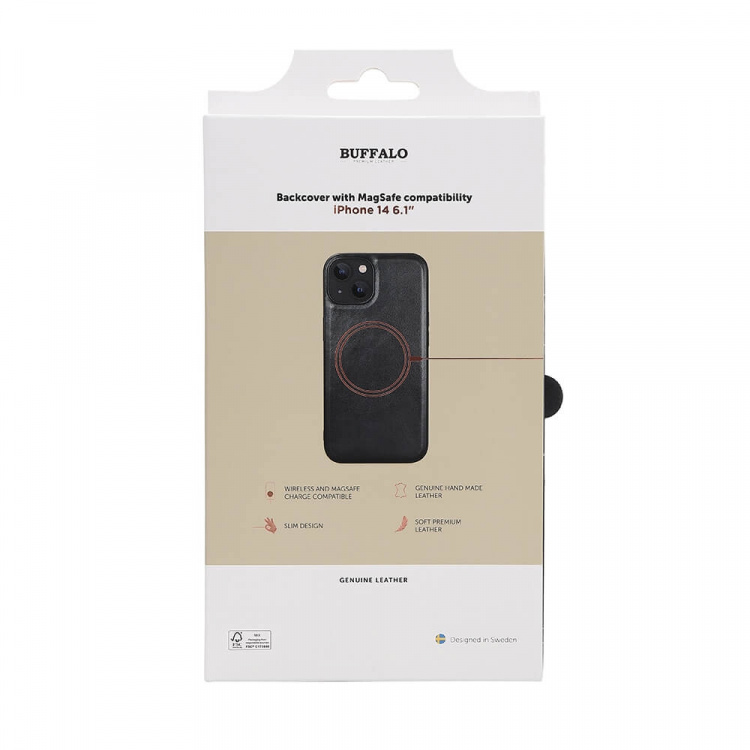 Buffalo Backcover Leather MagSeries iPhone 13 / 14 Black Buffalo Backcover Leather MagSeries iPhone 13 / 14 Black