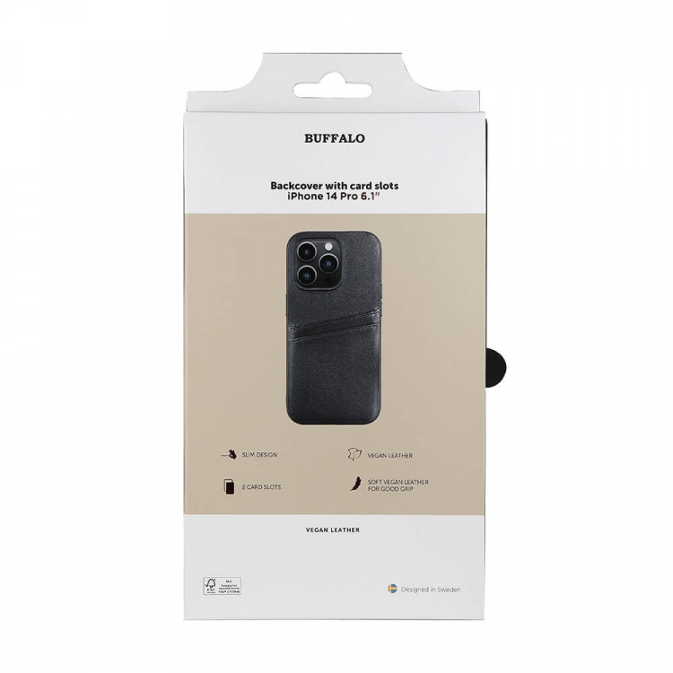 Buffalo Back cover PU 2 card iPhone 14 Pro 6,1