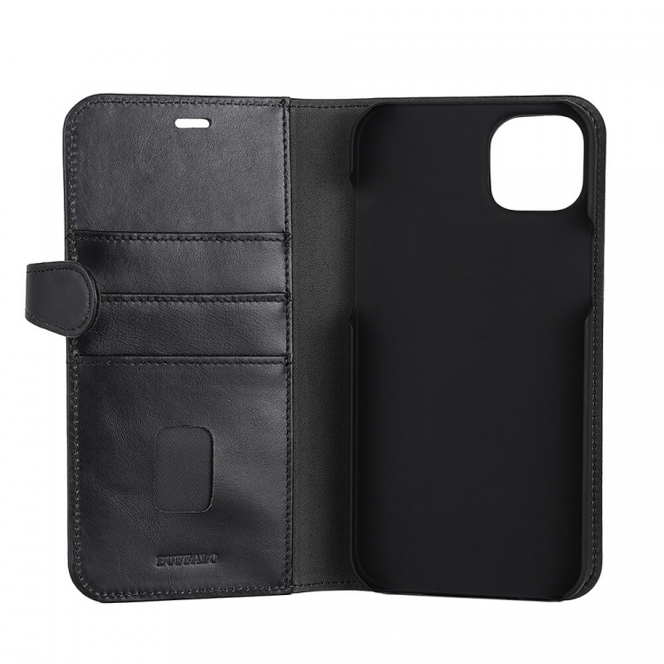 Buffalo 2in1 Wallet Leather 3 card iPhone 14 Plus Black Buffalo 2in1 Wallet Leather 3 card iPhone 14 Plus Black
