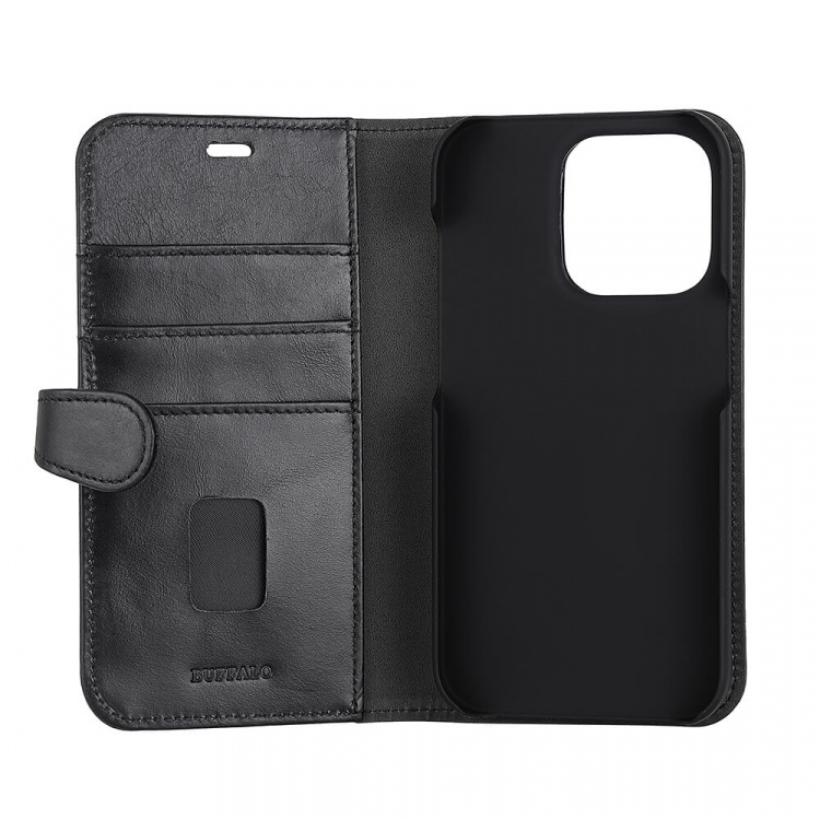 Buffalo 2in1 Wallet Leather 3 card iPhone 14 Pro Black Buffalo 2in1 Wallet Leather 3 card iPhone 14 Pro Black