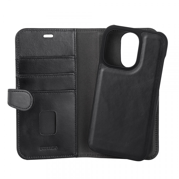 Buffalo 2in1 Wallet Leather 3 card iPhone 14 Pro Black Buffalo 2in1 Wallet Leather 3 card iPhone 14 Pro Black