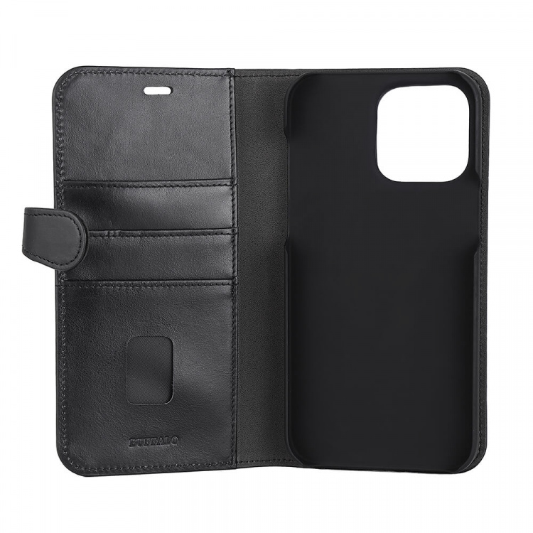 Buffalo 2in1 Wallet Leather 3 card iPhone 14 Pro Max Black Buffalo 2in1 Wallet Leather 3 card iPhone 14 Pro Max Black