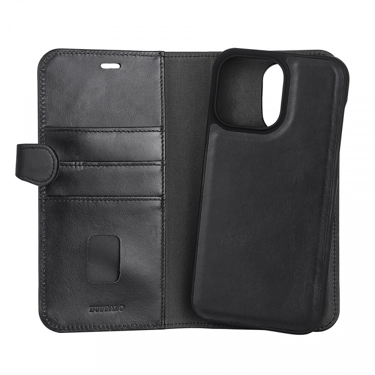 Buffalo 2in1 Wallet Leather 3 card iPhone 14 Pro Max Black Buffalo 2in1 Wallet Leather 3 card iPhone 14 Pro Max Black