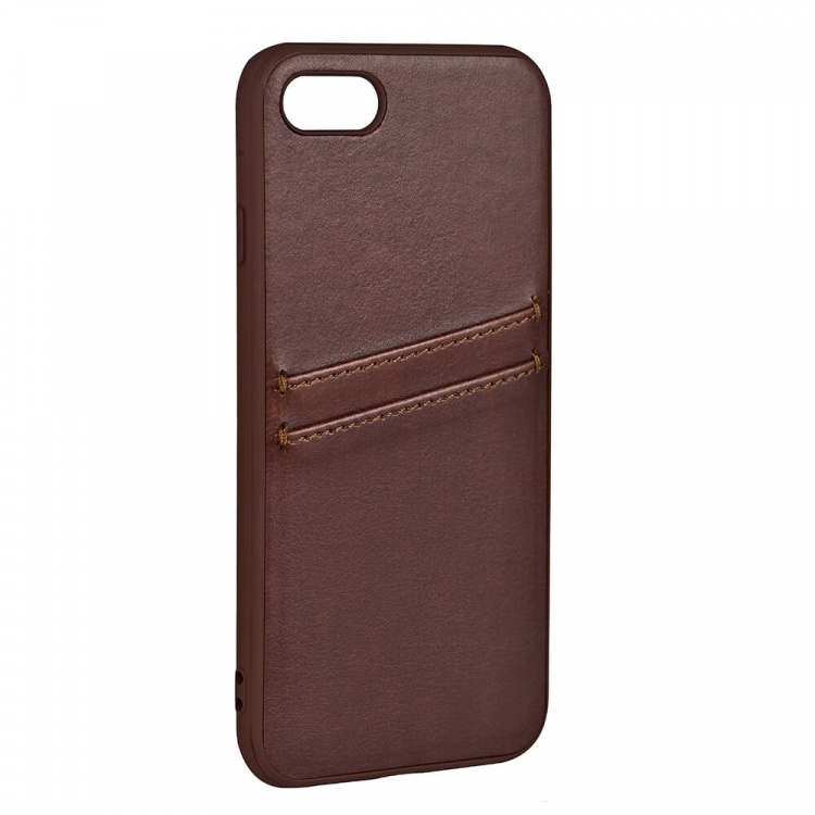 Buffalo Back cover PU 2 card iPhone 7 / 8 / SE Brown