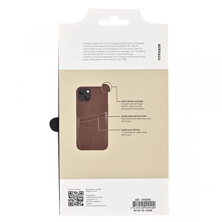 Buffalo Back cover PU 2 card iPhone 13 Brown Buffalo Back cover PU 2 card iPhone 13 Brown
