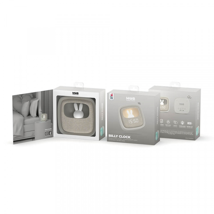 Mobility On Board Herätyskello Valolla Billy Harmaa