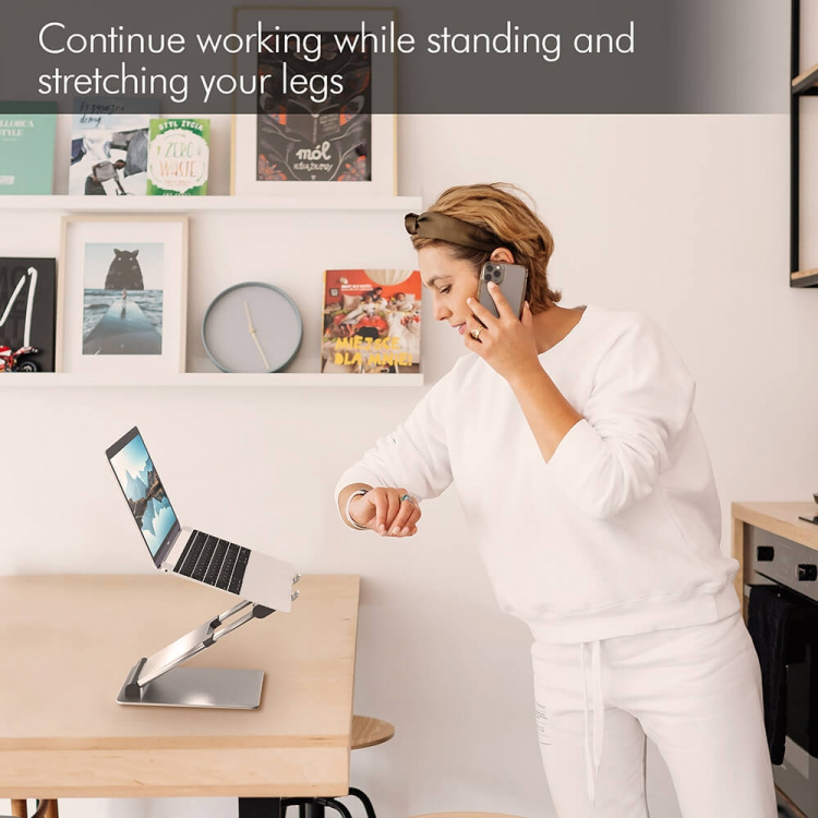 Desire2 kannettavan tietokoneen teline Supreme Sit-Stand alumiinia