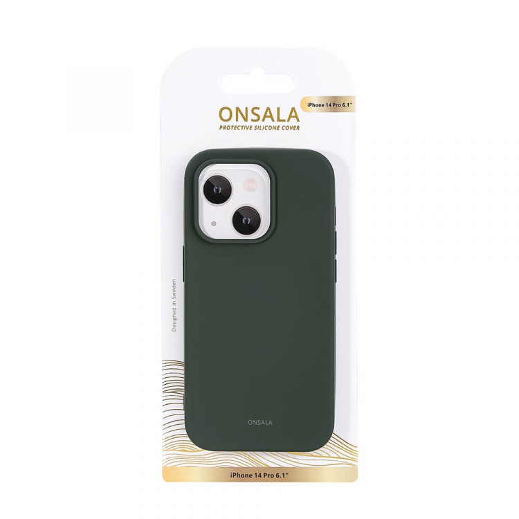 Onsala Suojakuori Silikooni Olive Green - iPhone 14 Pro